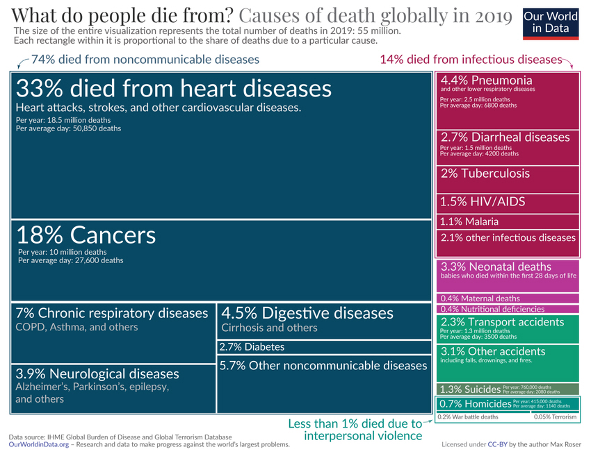 Causas de muerte a nivel mundial: ¿de qué muere la gente?